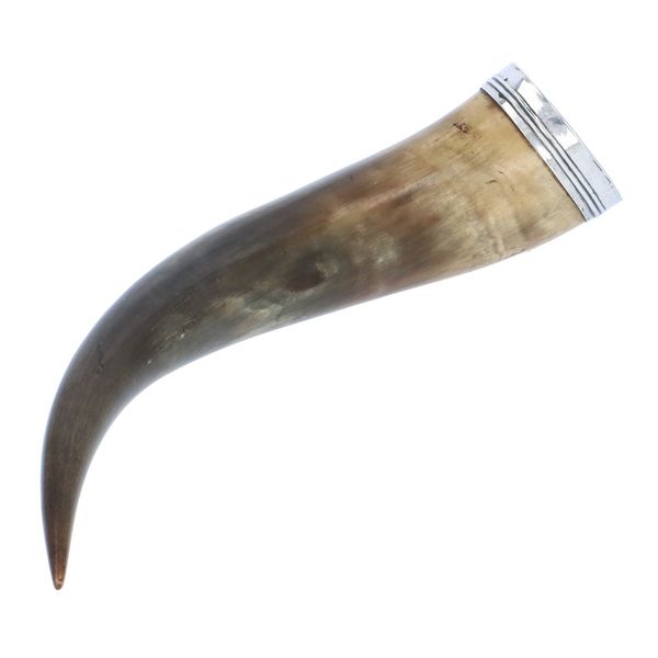 19th Century Scottish Silver Rimmed Drinking Horn