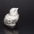 Pair of Victorian Silver Pepperettes Shaped as Chicks