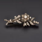 19th Century Diamond Floral Spray Brooch