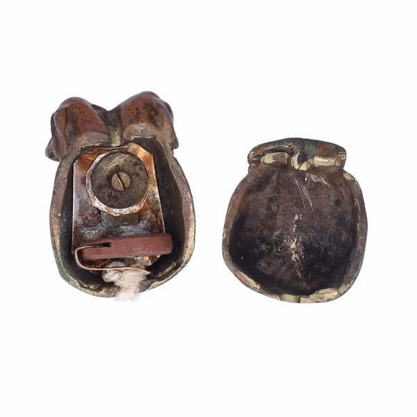 Unusual Bronze Figure of Dachshund Puppies in a Bag