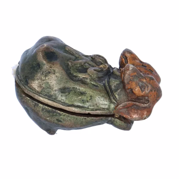 Unusual Bronze Figure of Dachshund Puppies in a Bag