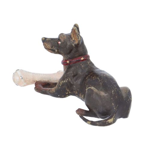 Antique Cold Painted Bronze Dog with a Bone image-4