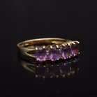 Gold Amethyst Diamond Ring.