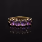 Gold Amethyst Diamond Ring.