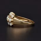 Gold Opal Diamond ring. Large
