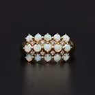 Gold Opal Diamond ring. Large