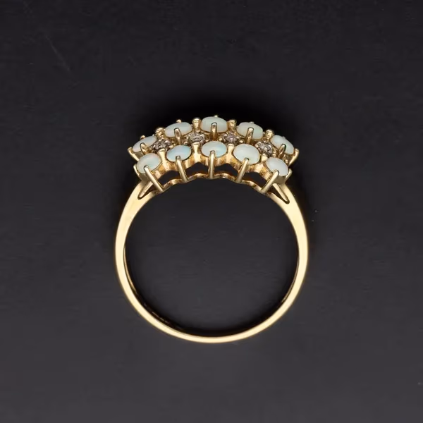 Gold Opal Diamond ring. Large
