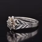 Retro White Gold Diamond Cluster Ring. Birmingham 1982