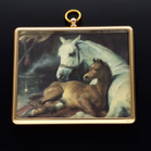 Vintage plaque by Peter Bates, 'The Arab Tent' by Sir Edwin Landseer