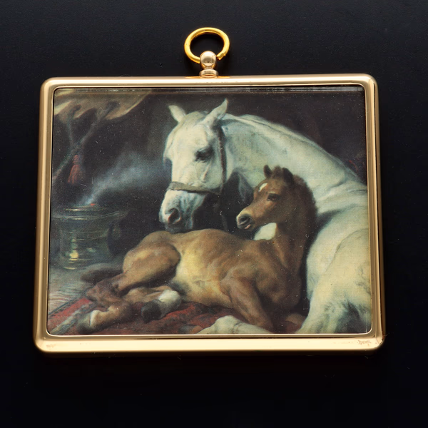 Vintage plaque by Peter Bates, 'The Arab Tent' by Sir Edwin Landseer