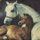 Vintage plaque by Peter Bates, 'The Arab Tent' by Sir Edwin Landseer