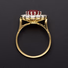 18ct Yellow Gold Heart Cluster Ring