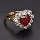 18ct Yellow Gold Heart Cluster Ring