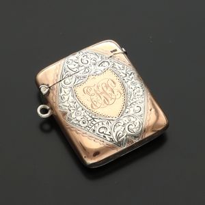 Victorian Silver and 9ct Gold Vesta Case