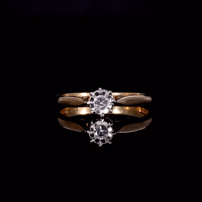 360° view of The Vintage 1985 Illusion Set Diamond Flower Ring