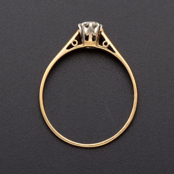 Vintage 18ct Gold and Platinum Solitaire Diamond Ring