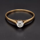 Vintage 18ct Gold and Platinum Solitaire Diamond Ring