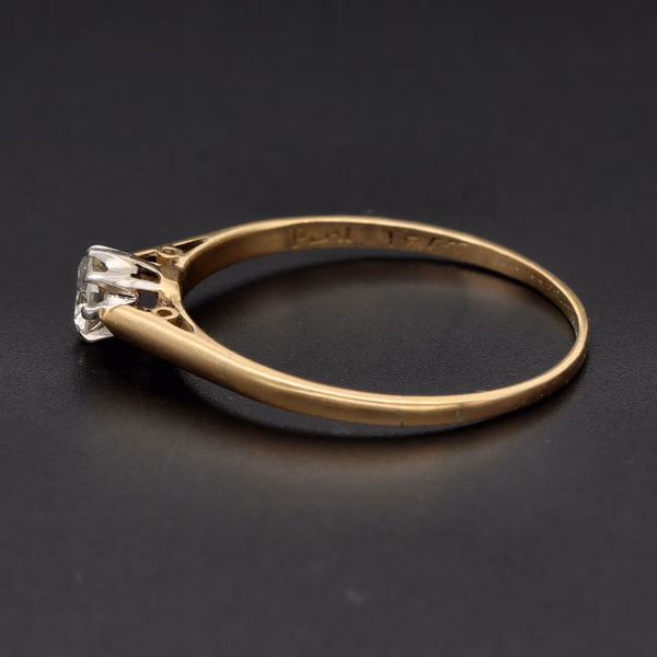 Vintage 18ct Gold and Platinum Solitaire Diamond Ring