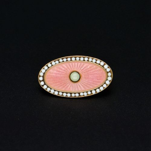 David Andersen Small Silver Gilt and Pink Enamel Brooch image-2