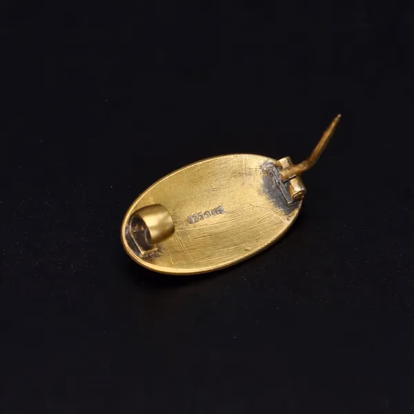 David Andersen Small Silver Gilt and Pink Enamel Brooch