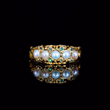 360° view of The Antique Victorian Pearl And Emerald Half Hoop Ring