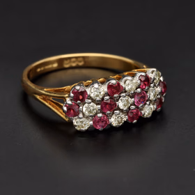 18ct Gold Diamond and Ruby Ring