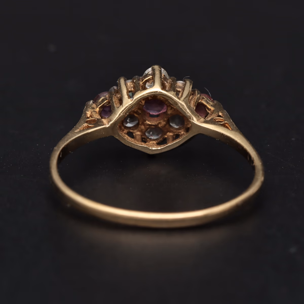 9ct Yellow Gold Ruby & Diamond Ring