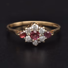 9ct Yellow Gold Ruby & Diamond Ring