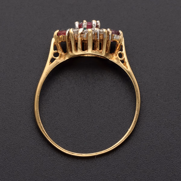 9ct Yellow Gold Ruby & Diamond Ring