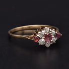 9ct Yellow Gold Ruby & Diamond Ring