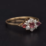 9ct Yellow Gold Ruby & Diamond Ring