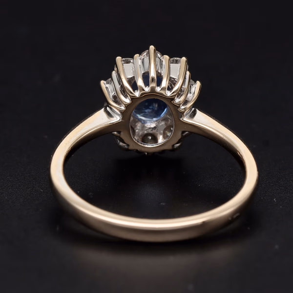 18ct White Gold Sapphire & Diamond Cluster Ring