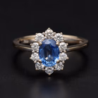 18ct White Gold Sapphire & Diamond Cluster Ring