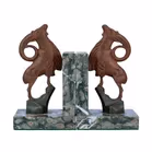 Rare Signed Bronze Ibex Bookends by Binmoran