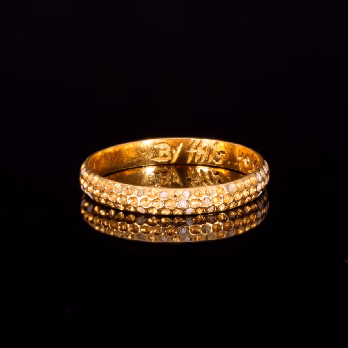 360° view of The Antique 18th Century 'By This Token You Are Bespoken' Posy Ring
