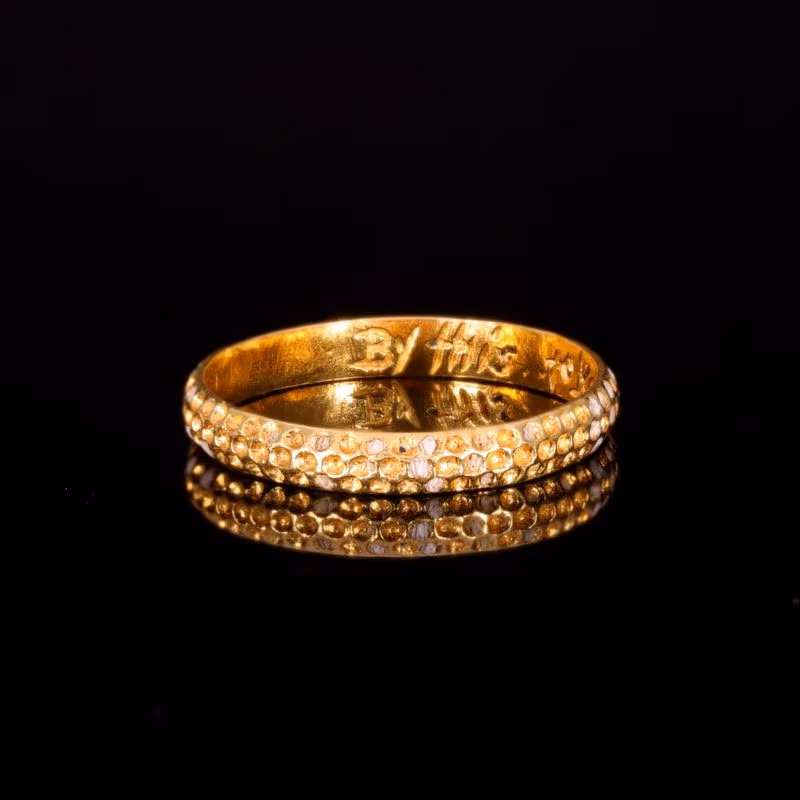 360° view of The Antique 18th Century 'By This Token You Are Bespoken' Posy Ring