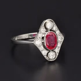 Platinum Ruby & Diamond Ring