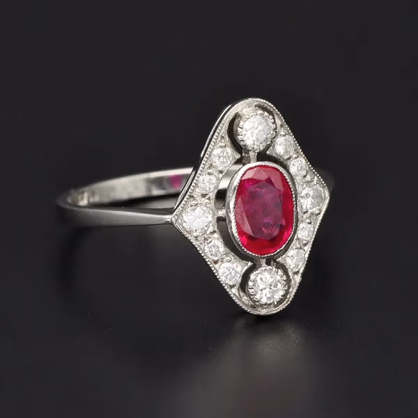 Platinum Ruby & Diamond Ring