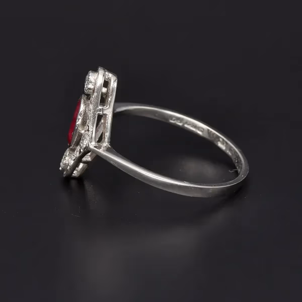 Platinum Ruby & Diamond Ring