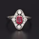 Platinum Ruby & Diamond Ring