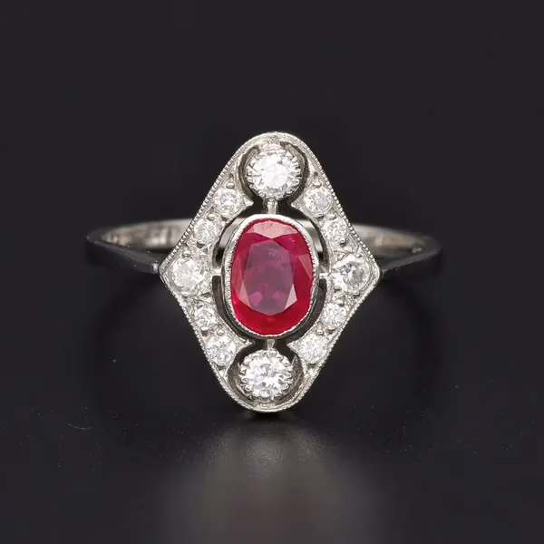 Platinum Ruby & Diamond Ring