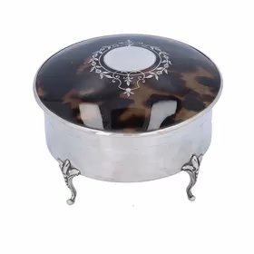 Silver and Tortoise Shell Trinket Box