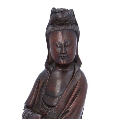 Early 19th Century Wooden Carved Figure of Guanyin image-2