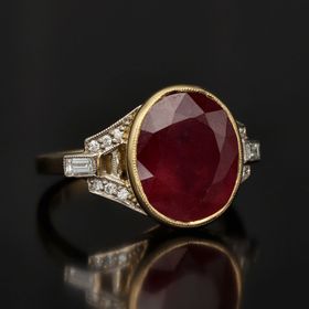18ct Gold Ruby and Diamond Ring