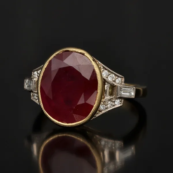 18ct Gold Ruby and Diamond Ring
