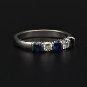 18ct White Gold Sapphire and Diamond Ring