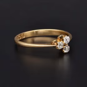 18ct Gold Diamond Retro - Vintage Ring