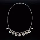 Vintage Danish Silver and Crystal Design Fringe Necklace