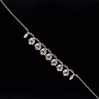 Vintage Danish Silver and Crystal Design Fringe Necklace