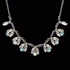 Vintage Danish Silver and Crystal Design Fringe Necklace
